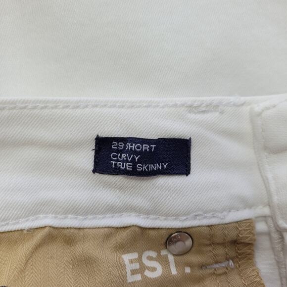 GAP Optic White Denim Curvy True Skinny Jeans size 29/8 Short - Picture 4 of 16